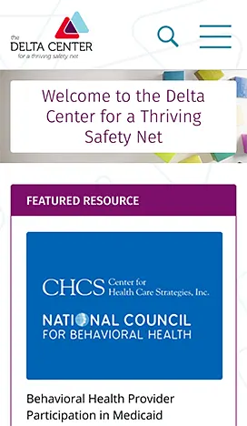 The Delta Center homepage (mobile version)