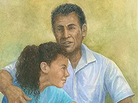 A hug from grandfather.